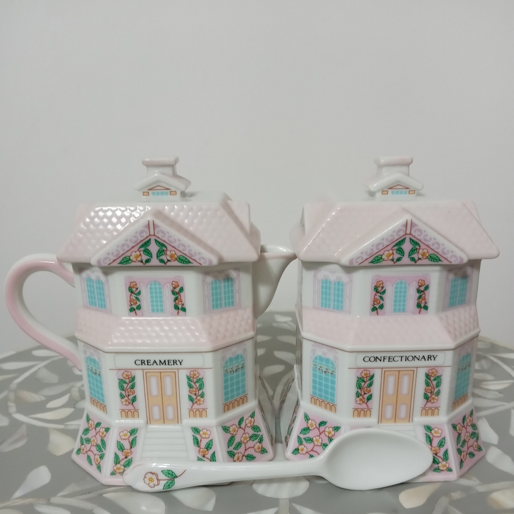 Lenox Village Creamery Spoon Confectionary Set Sugar Cream